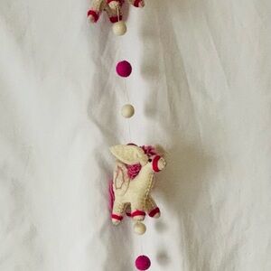 Felt Unicorn Garland with Pink and Cream Accents